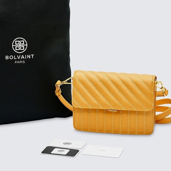 Bolvaint Leather Purse Yellow Shoulder Bag - Clutch Crossbody Colorful Purses